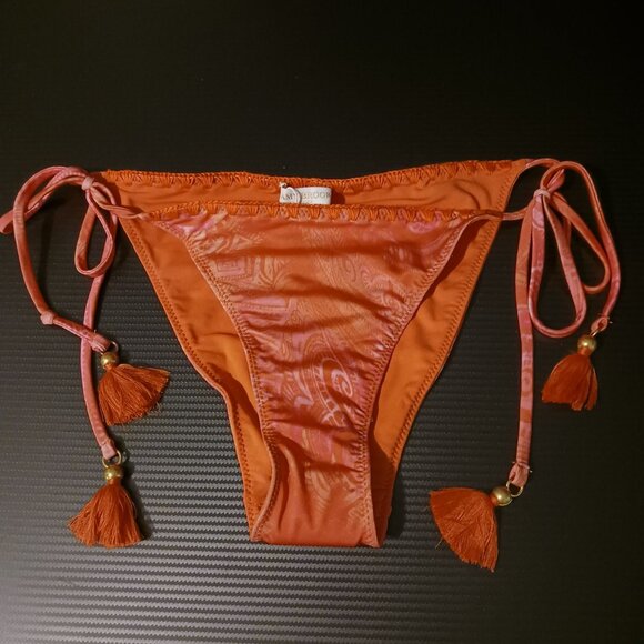 NEW Ramy Brook Womens Side Tie Swim Bottom‎ Separates Orange/Pink Size L - Picture 3 of 10